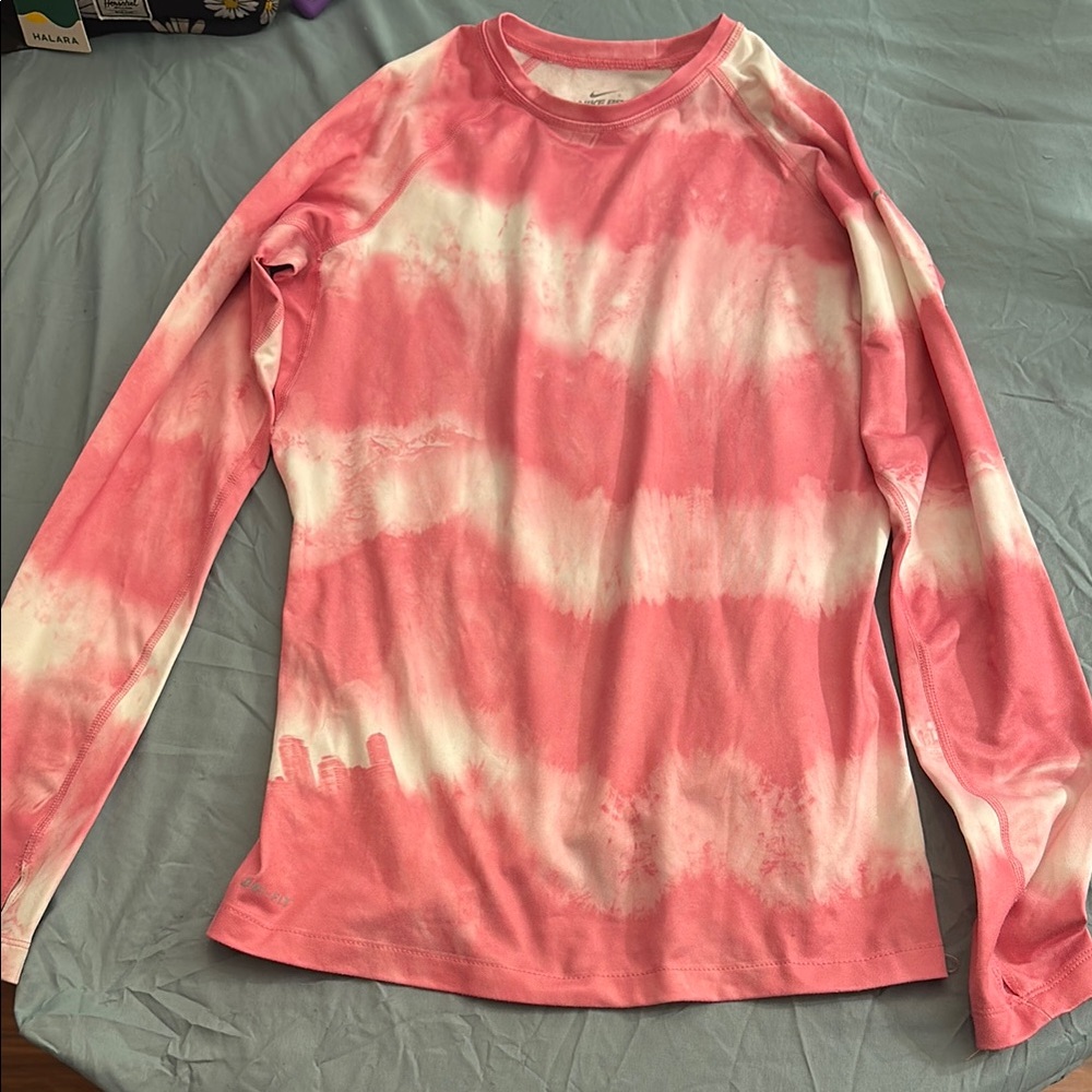Nike Pro Combat Pink and White Shirt